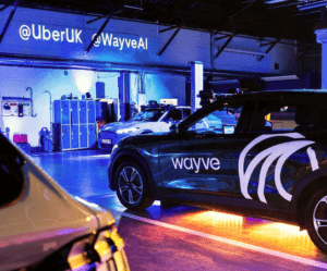 Uber x Wayve immersive event production under car lighting